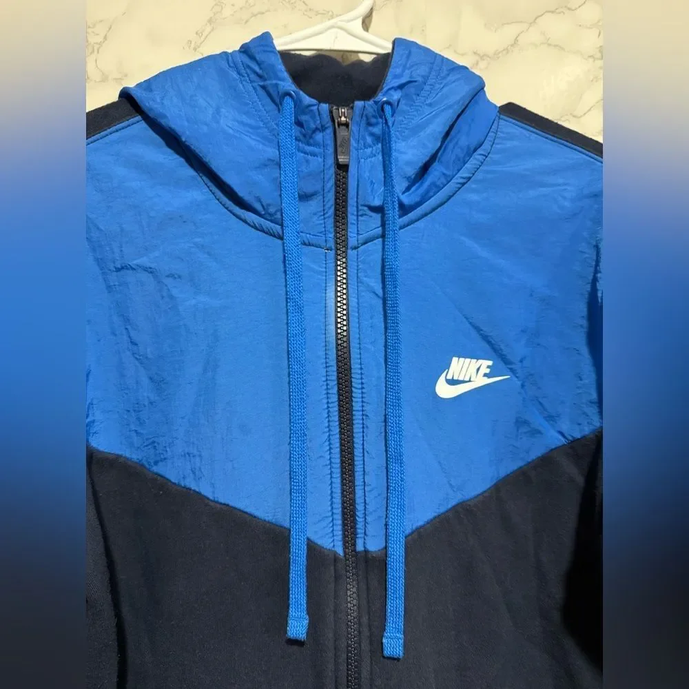Nike Blue Jacket with White Accents S
